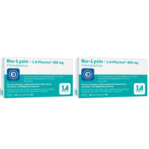 IBU-LYSIN 1A Pharma 400 mg Filmtabletten Set (2x 50St)