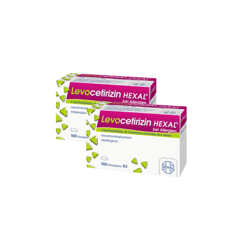 LEVOCETIRIZIN HEXAL bei Allergien 5 mg Filmtabl. Set (2x100St)
