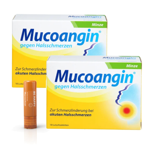 MUCOANGIN Minze 20 mg Lutschtabletten + Mucosolvan Lippenpflegestift