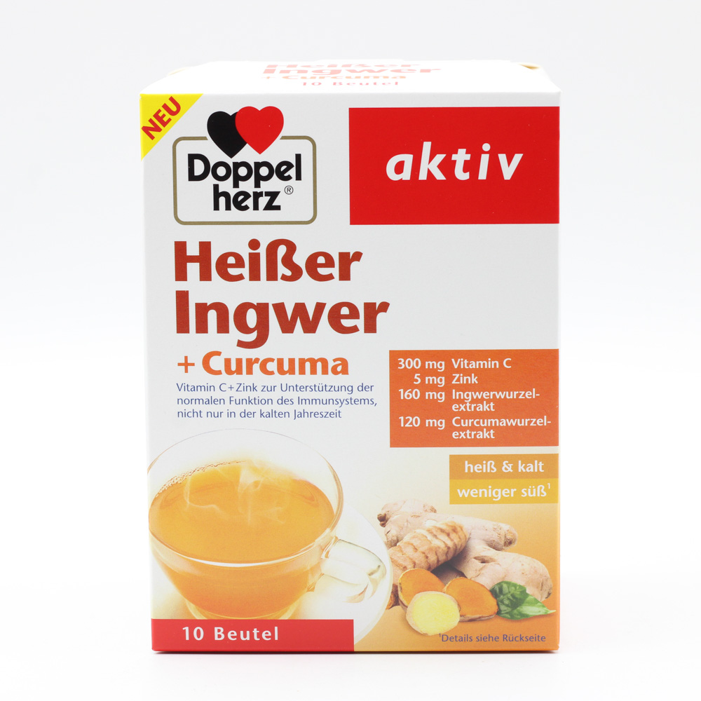 DOPPELHERZ heißer Ingwer+Curcuma Beutel