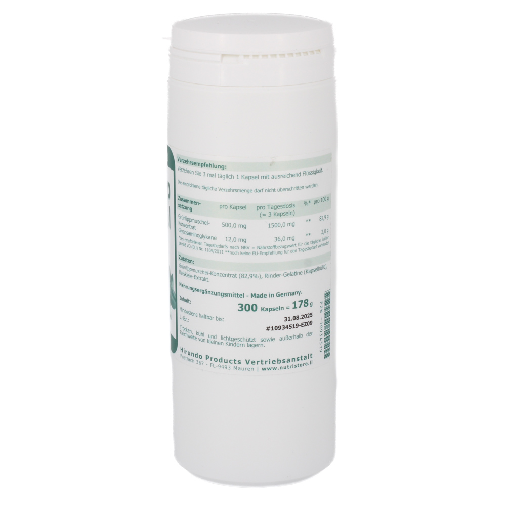 GRÜNLIPPMUSCHEL 500 mg Konzentrat Kapseln