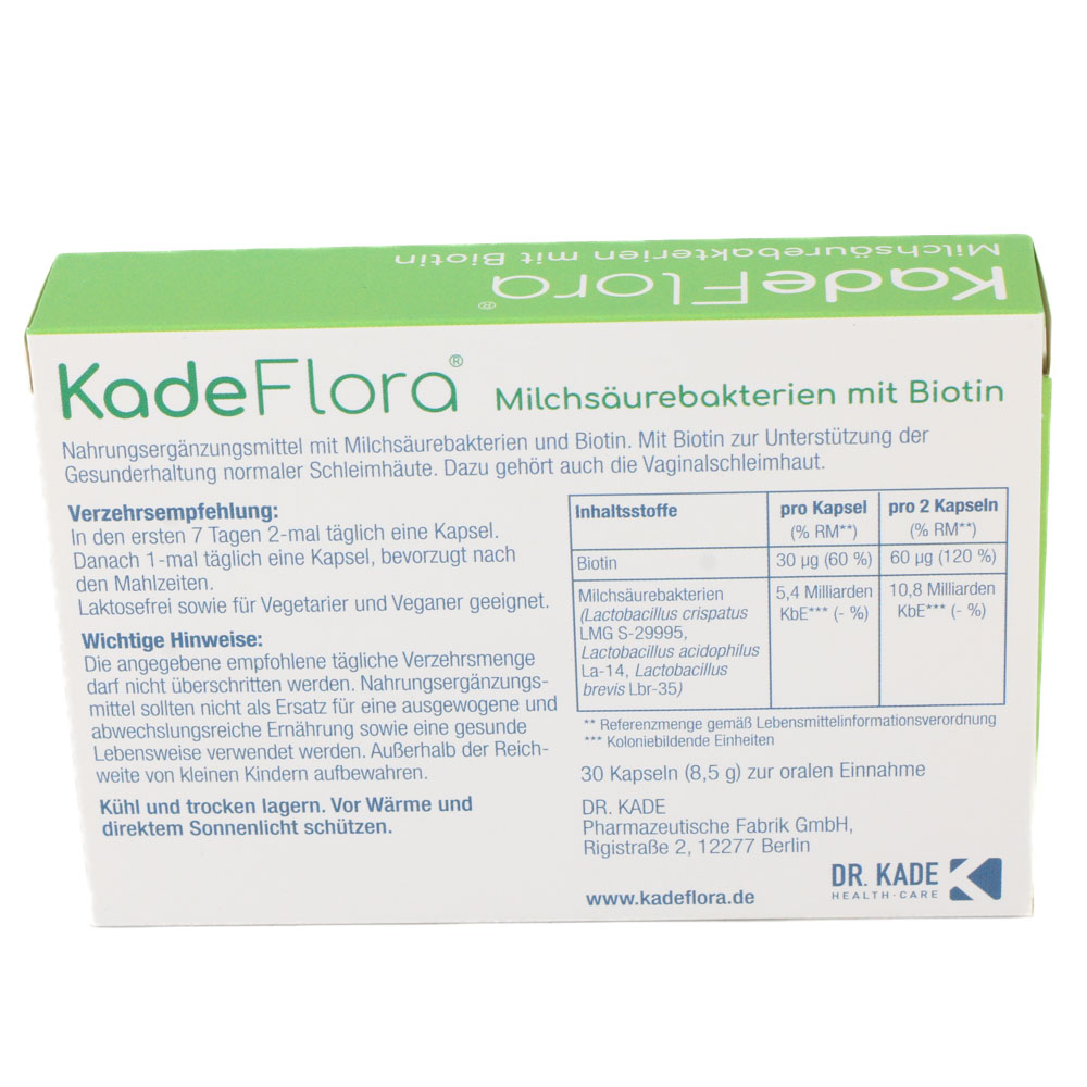 KADEFLORA Milchsäurebakterien mit Biotin Kapseln