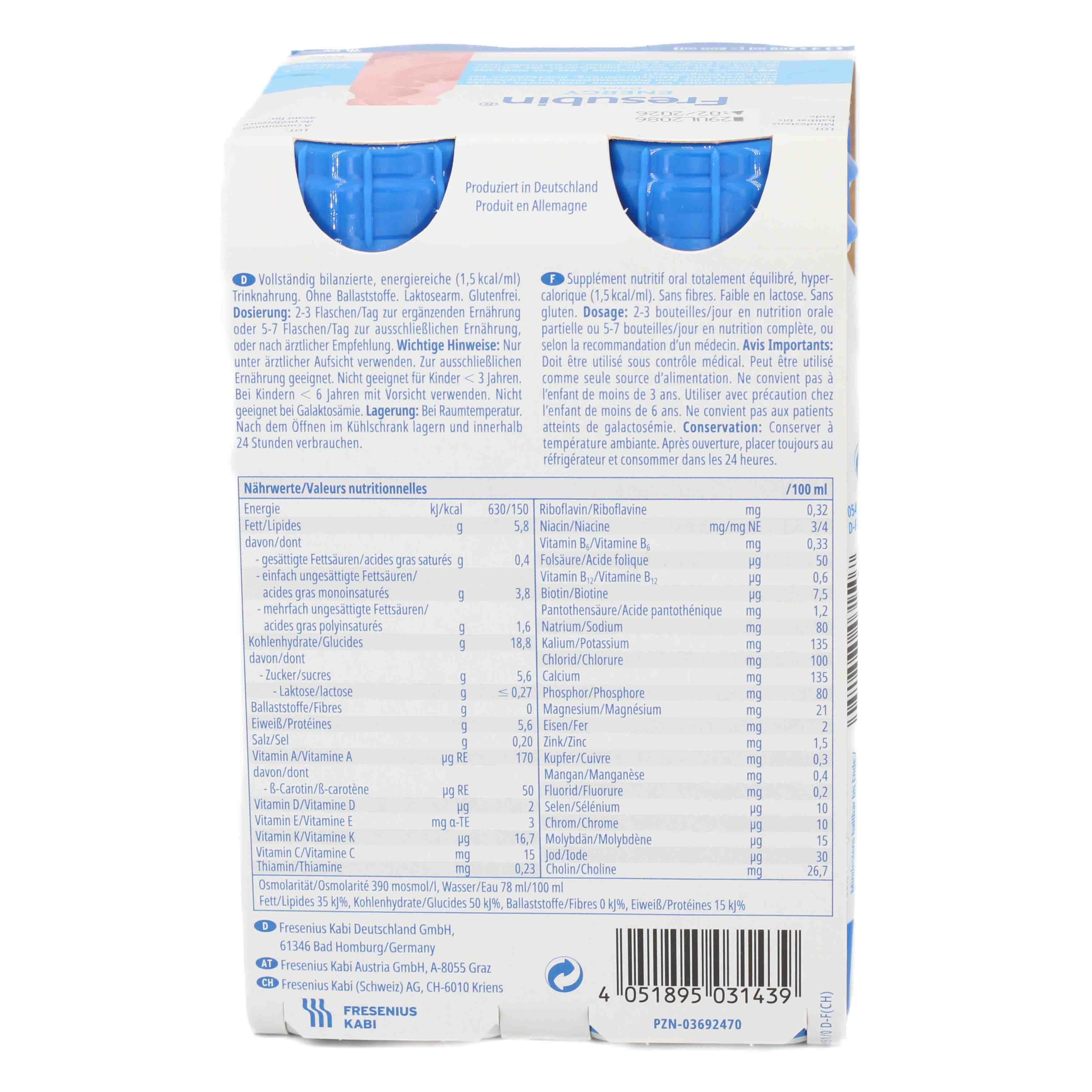 FRESUBIN ENERGY DRINK Erdbeere Trinkflasche Trinknahrung