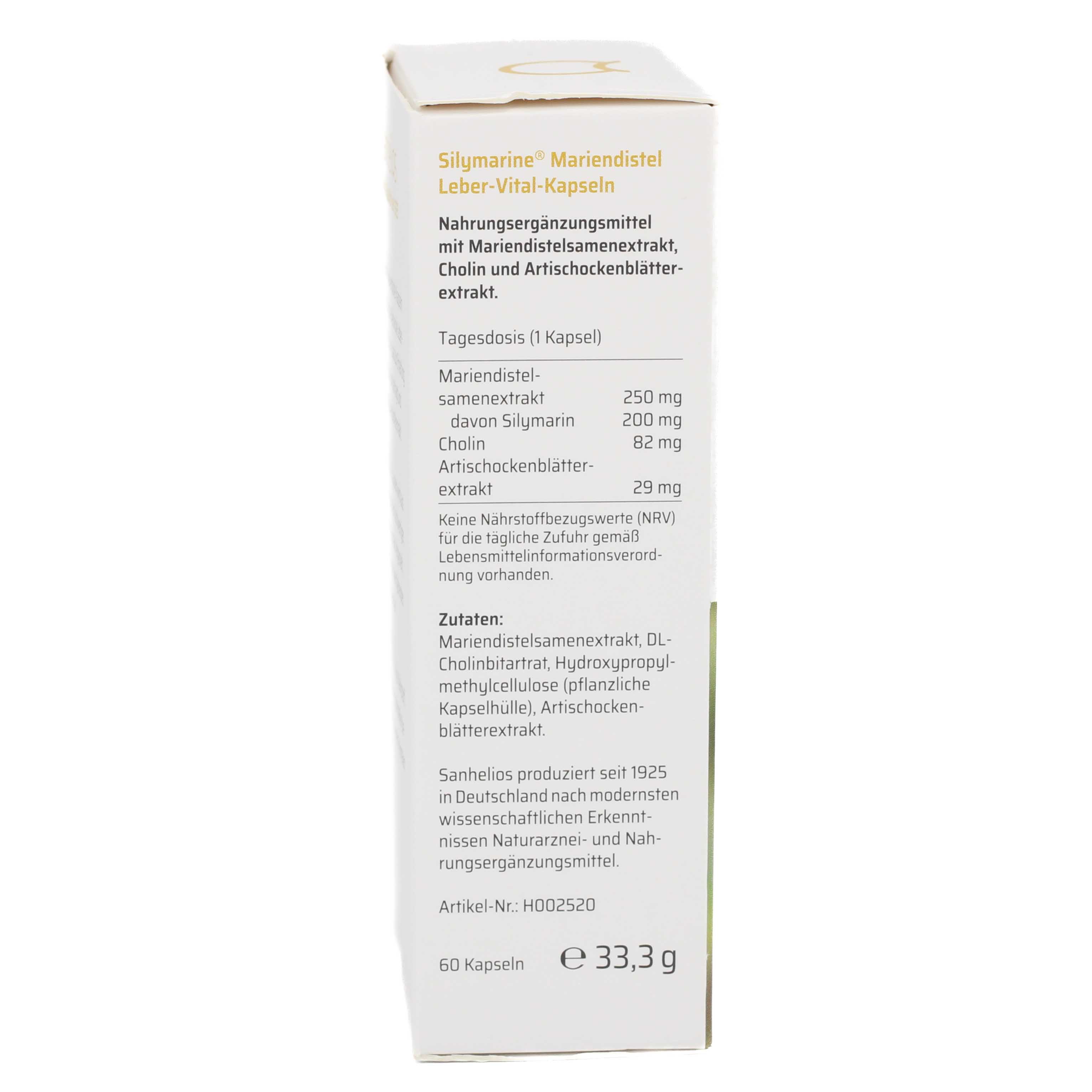 SILYMARINE Mariendistel Leber-Vital-Kapseln