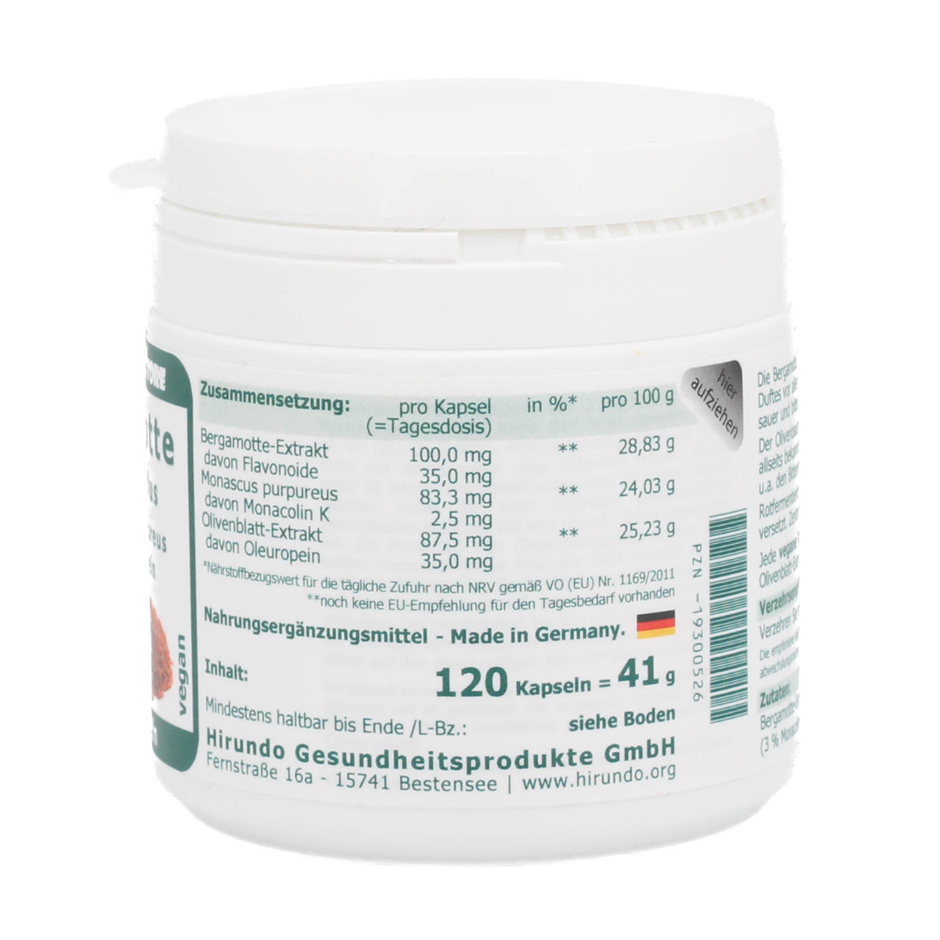 BERGAMOTTE EXTRAKT plus Monascus Oleuropein Kaps.