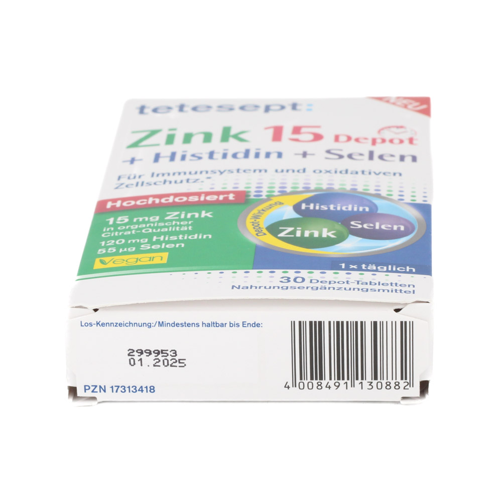 TETESEPT Zink 15 Depot+Histidin+Selen Filmtabl.