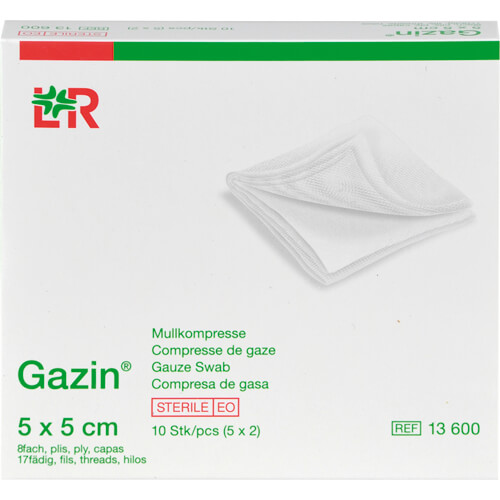 GAZIN Mullkomp.5x5 cm steril 8fach