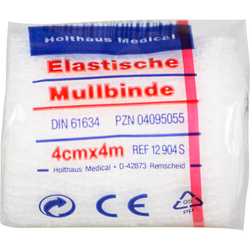 MULLBINDEN elastisch 4 cmx4 m