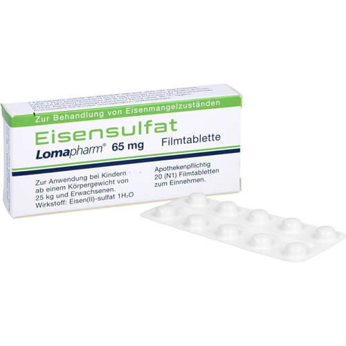 EISENSULFAT Lomapharm 65 mg überzogene Tab.
