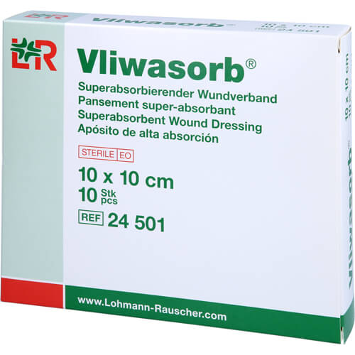 VLIWASORB superabsorb.Saugkomp.steril 10x10 cm