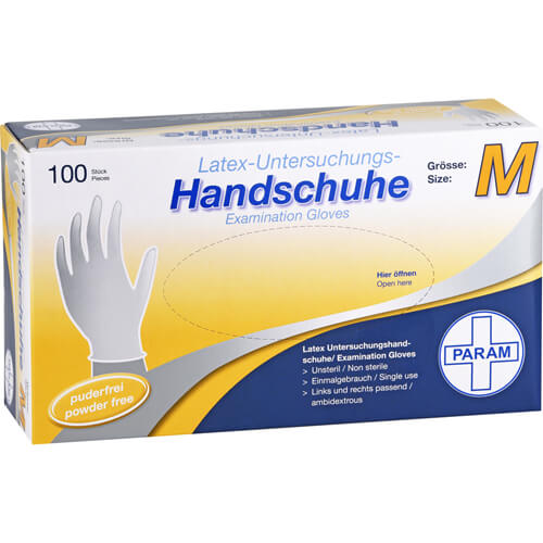 HANDSCHUHE Einmal Latex puderfrei M