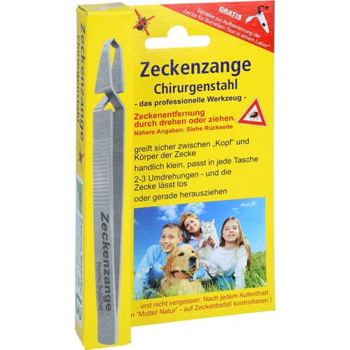 ZECKENZANGE Chirurgenstahl geriffelt