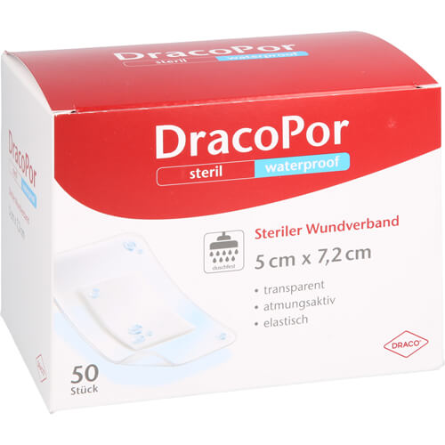 DRACOPOR waterproof Wundverband 5x7,2 cm steril