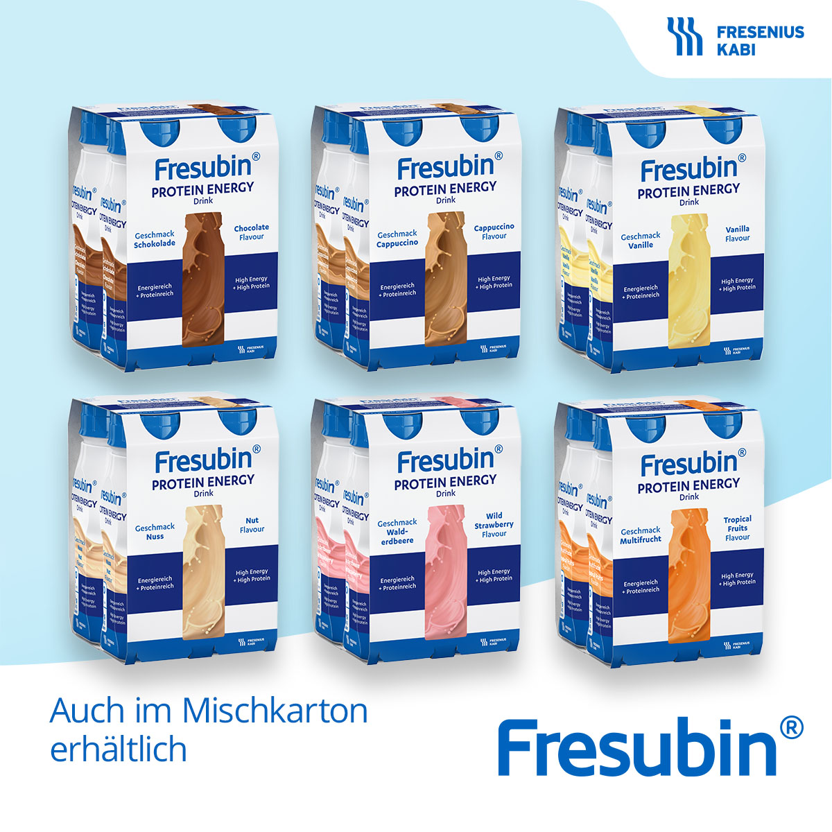 FRESUBIN PROTEIN Energy DRINK Mischkarton Trinkflasche Trinknahrung
