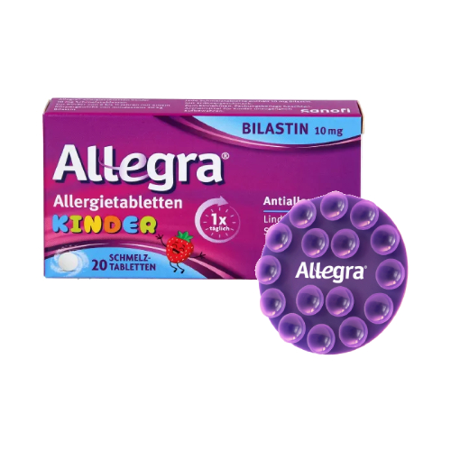 ALLEGRA Allergietabletten Kinder 10 mg Schmelztab. + Allegra Handyhalter