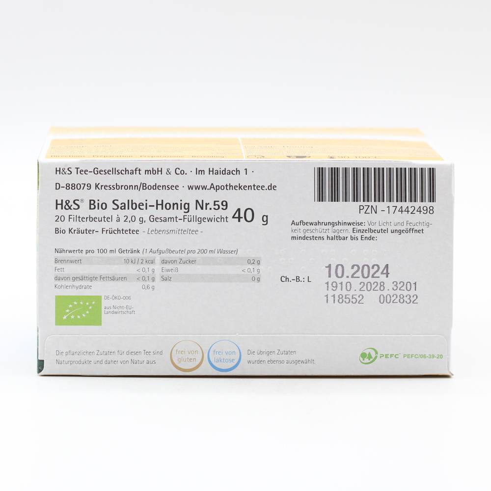 H&S Bio Salbei-Honig Filterbeutel