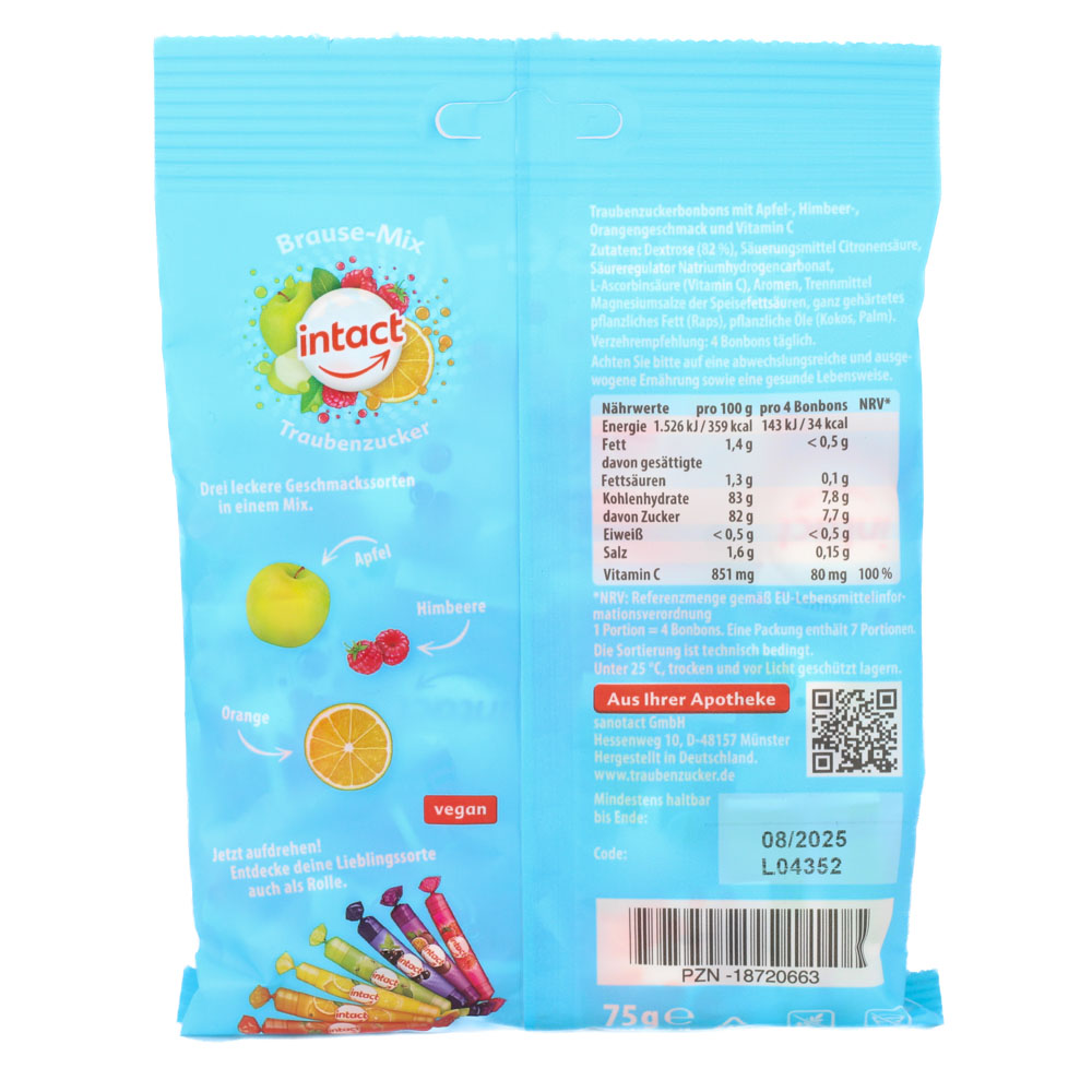 INTACT Traubenzucker Beutel Brause-Mix