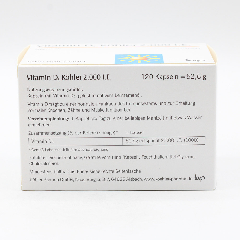 VITAMIN D3 KÖHLER 2.000 I.E. Kapseln