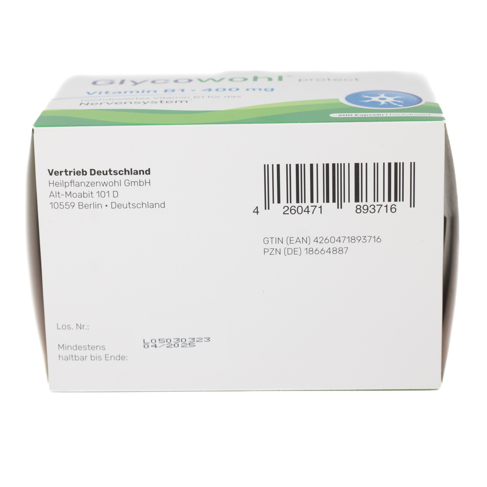 GLYCOWOHL Vitamin B1 Thiamin 400 mg hochdos.Kaps.