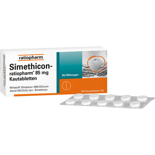 SIMETHICON-ratiopharm 85 mg Kautabletten