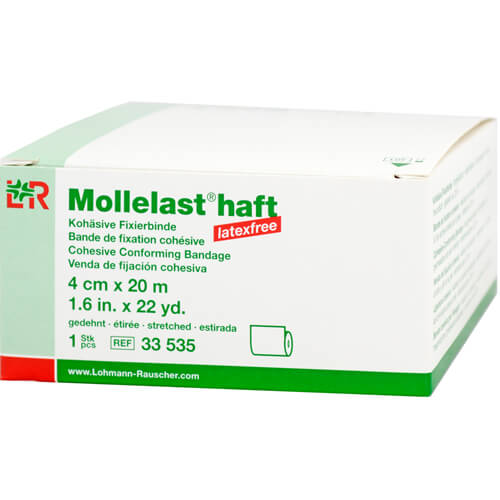 MOLLELAST haft Binden latexfrei 4 cmx20 m weiß