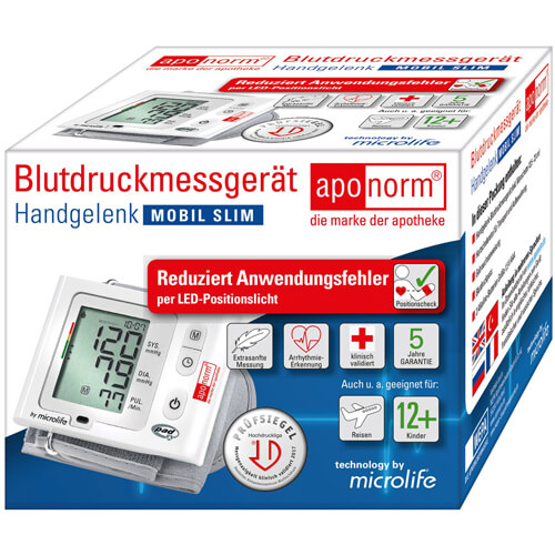 APONORM Blutdruckmessgerät Mobil Slim Handgelenk