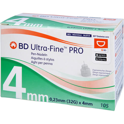 BD ULTRA-FINE PRO Pen-Nadeln 4 mm 32 G 0,23 mm