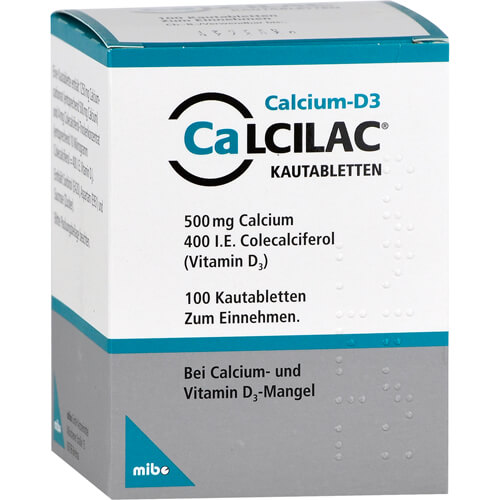 CALCILAC Kautabletten 500 mg/400 I.E.